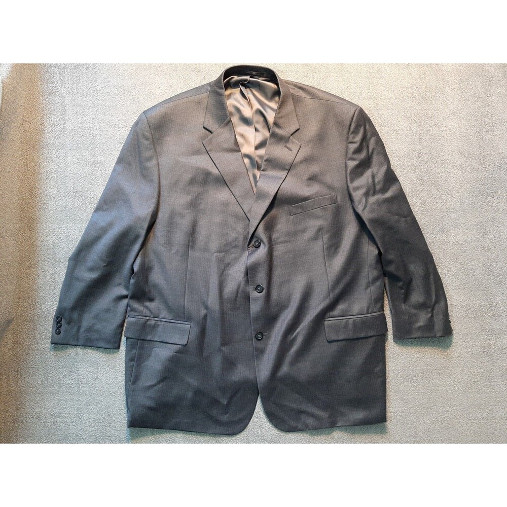 Rafael Blazer Jacket Suit Mens 54 / 49 R Gray Padded shoulders